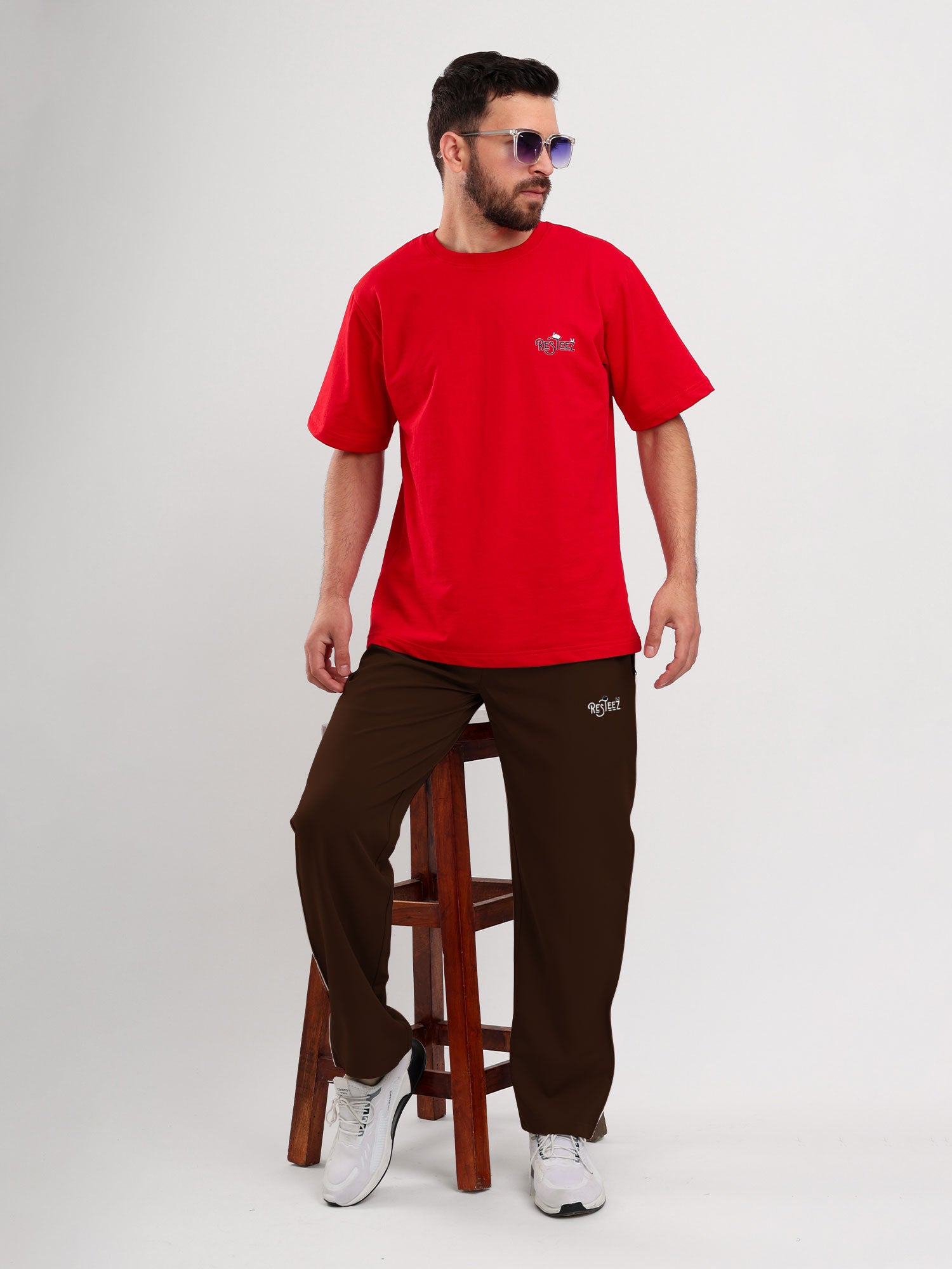 Men's Premium Straight Fit Track Pants with Zipper Pockets & Drawstring Waist