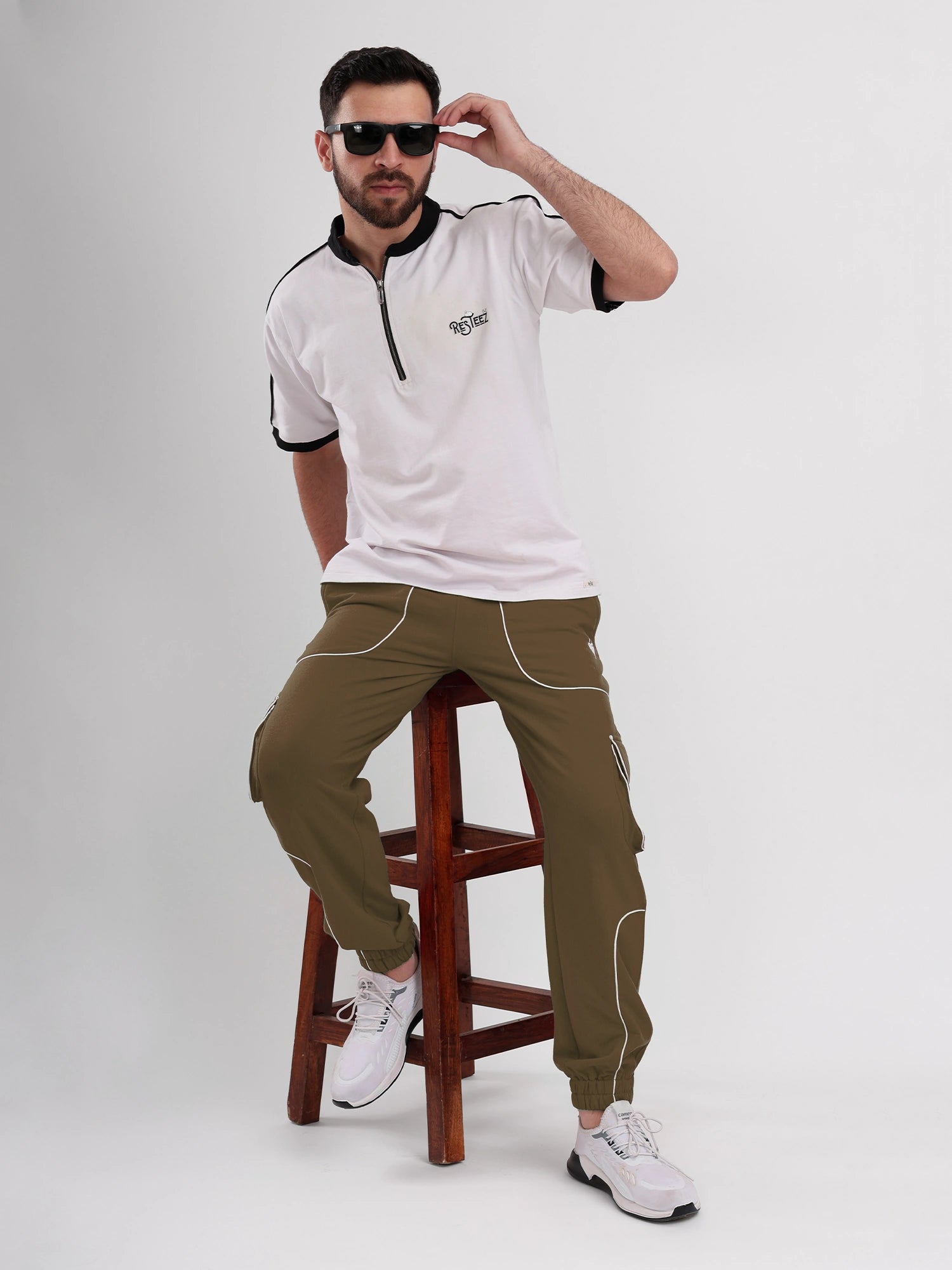 Resteez Men's Premium Utility Cargo Jogger Track Pant