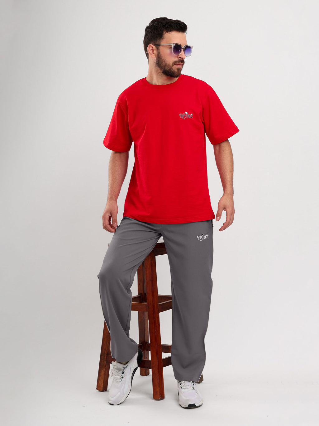 Men's Premium Straight Fit Track Pants with Zipper Pockets & Drawstring Waist