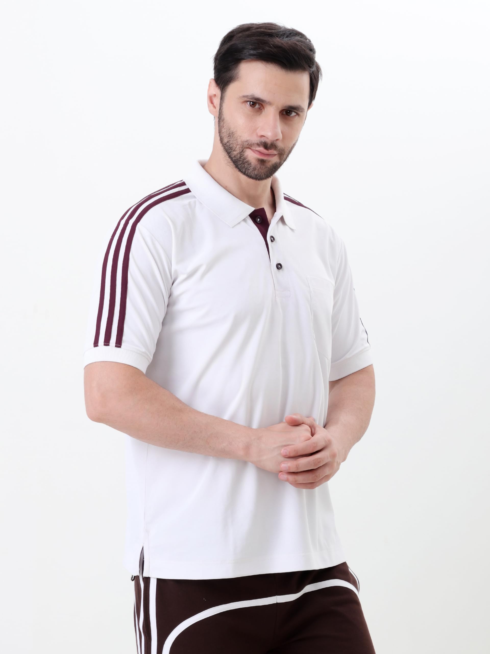 Men's Performance Polo T Shirt Half Sleeve Athletic Casual Regular Fit