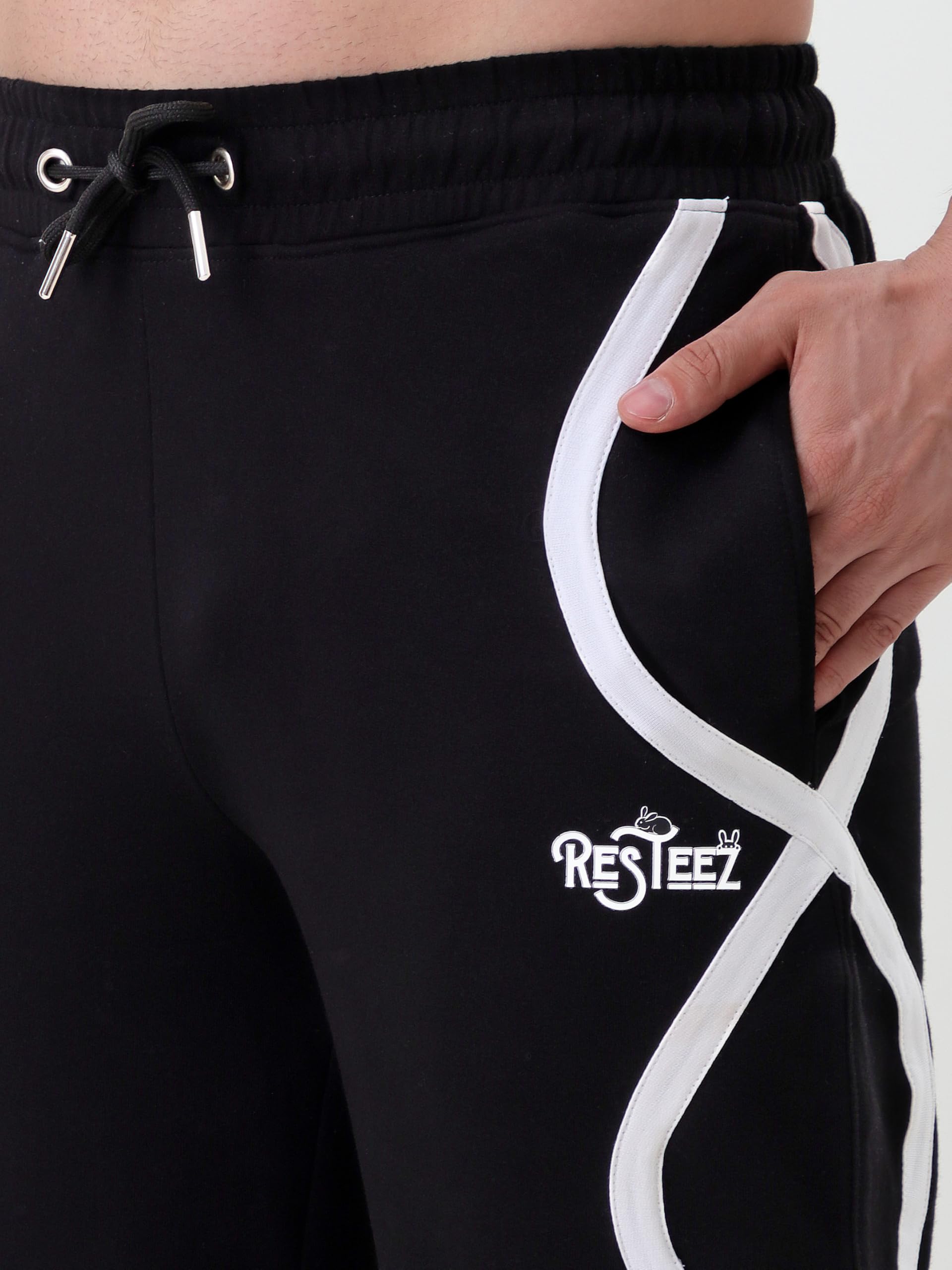 Striped Men Black, White Track Pants