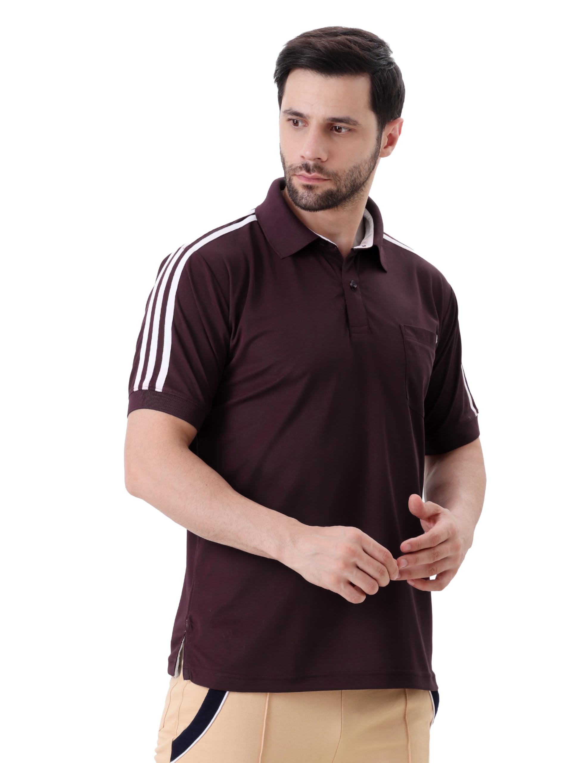 Men's Performance Polo T Shirt Half Sleeve Athletic Casual Regular Fit
