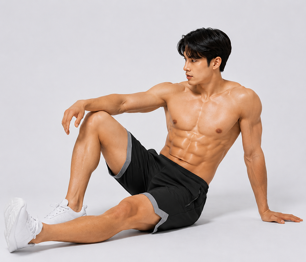 Resteez Men's Premium Active Flex Gym & Running Shorts with Zipper Pocket