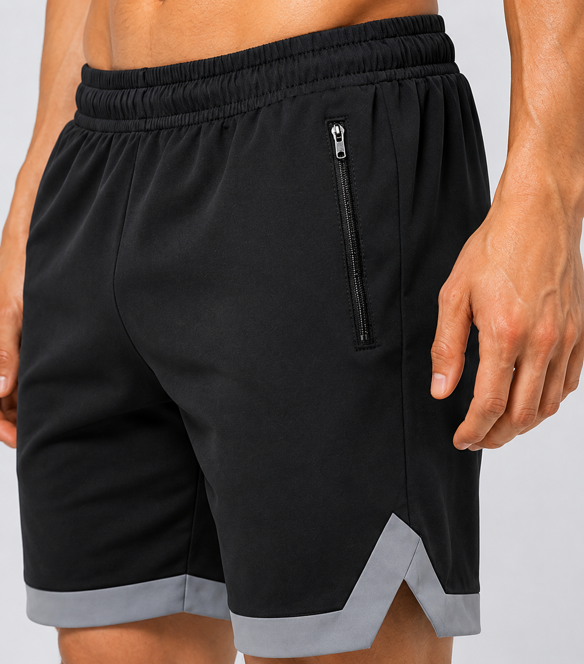 Resteez Men's Premium Active Flex Gym & Running Shorts with Zipper Pocket