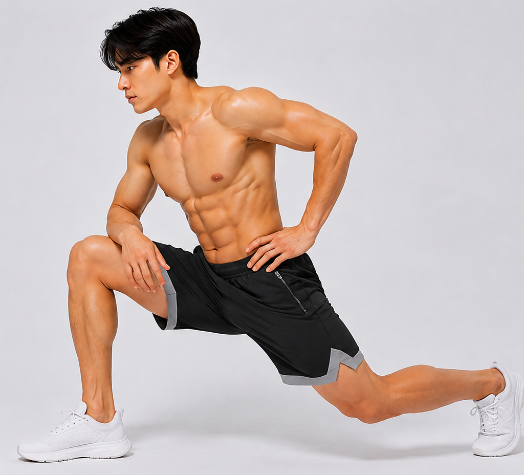 Resteez Men's Premium Active Flex Gym & Running Shorts with Zipper Pocket
