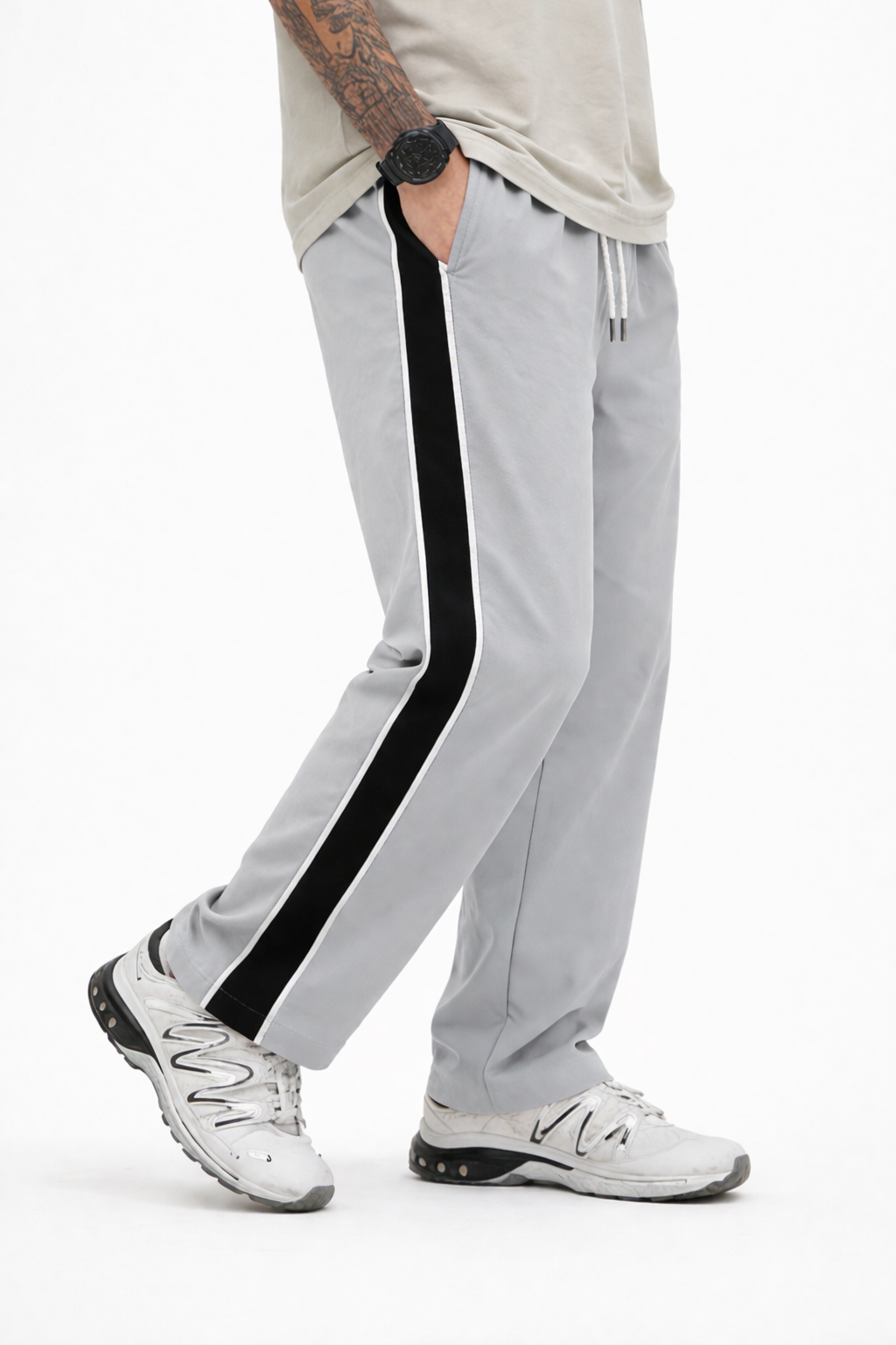 Men's Regular Fit Track Pant with Side Panel | Drawstring Athletic Joggers | Sports & Casual Lower