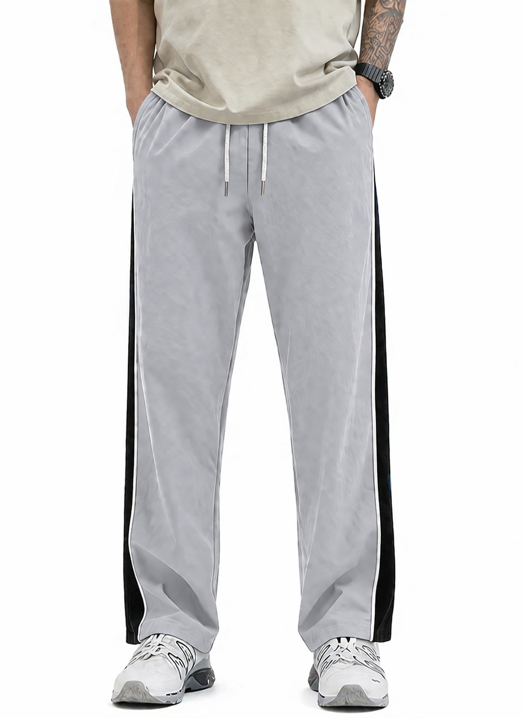 Men's Regular Fit Track Pant with Side Panel | Drawstring Athletic Joggers | Sports & Casual Lower
