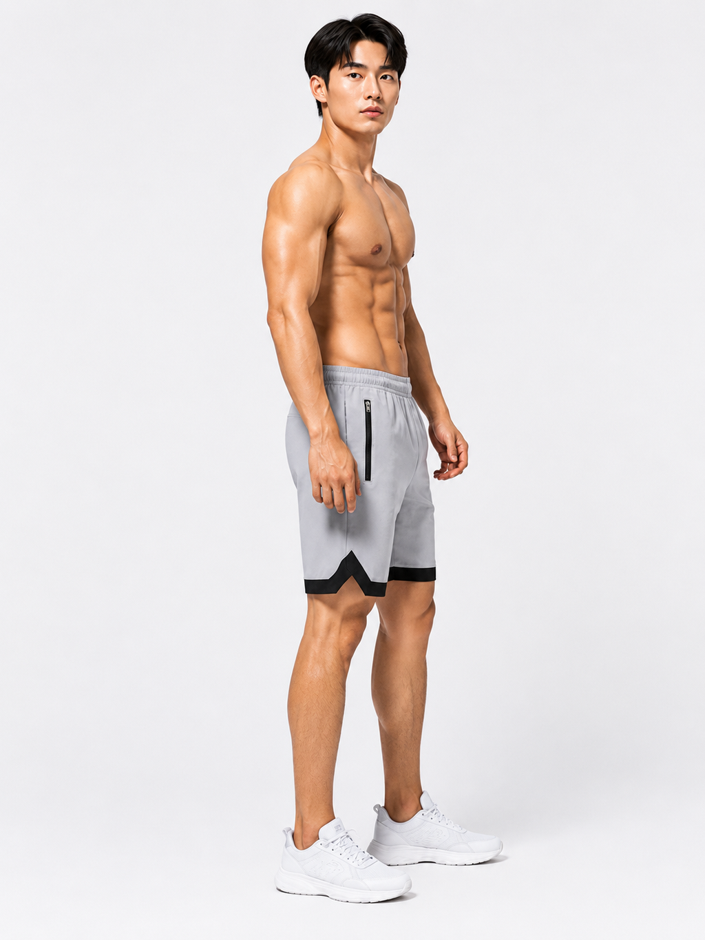 Resteez Men's Premium Active Flex Gym & Running Shorts with Zipper Pocket