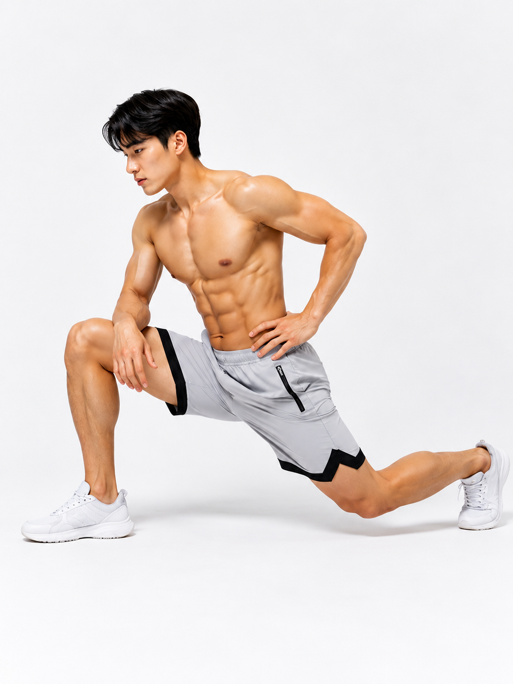 Resteez Men's Premium Active Flex Gym & Running Shorts with Zipper Pocket