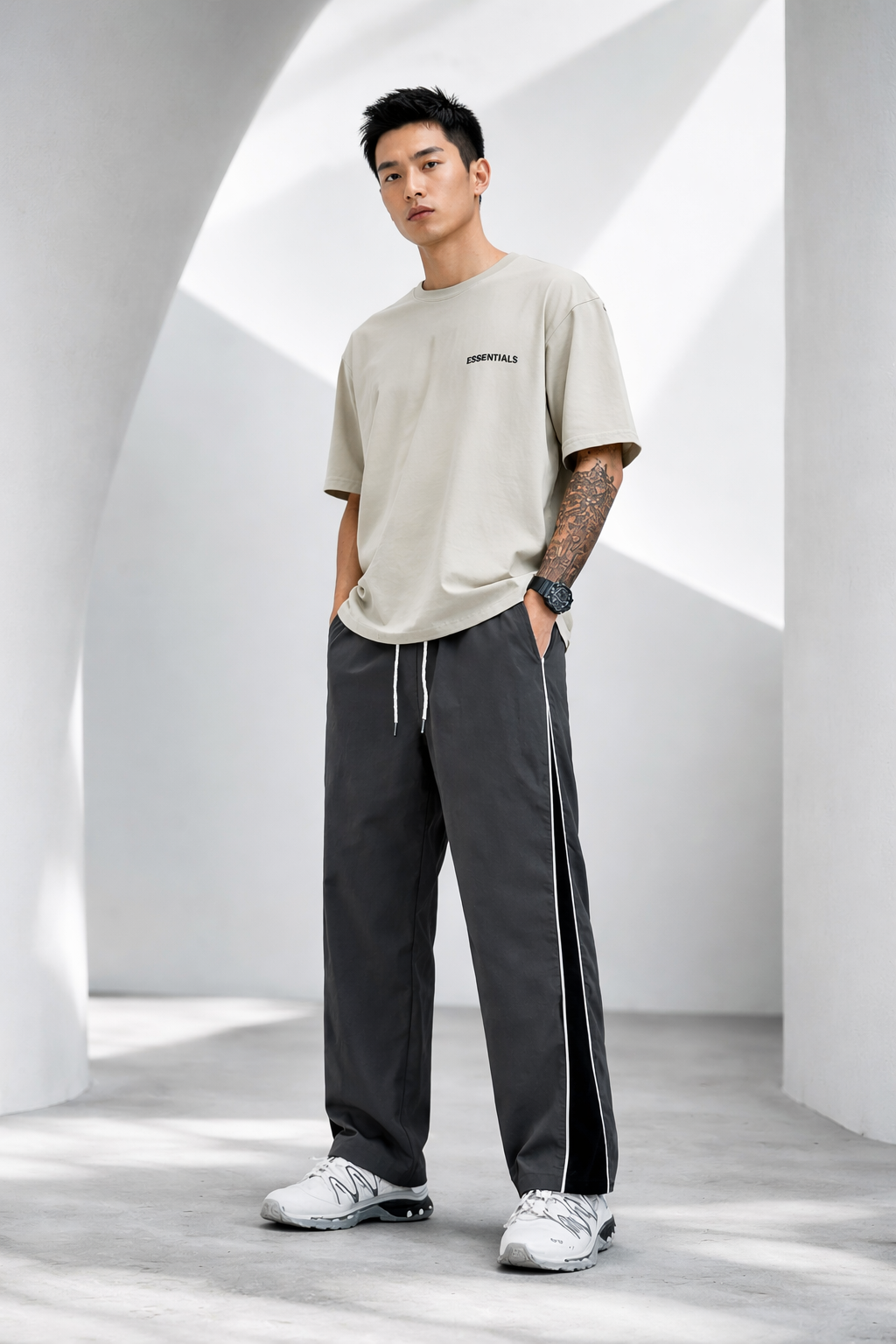 Men's Regular Fit Side Panel Track Pant | Drawstring Sports Lower