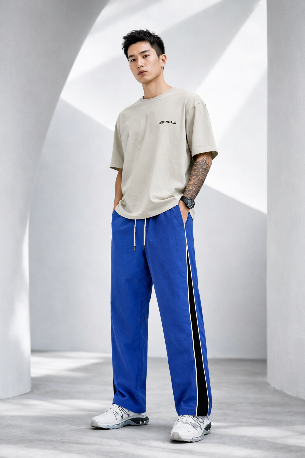 Men's Regular Fit Side Panel Track Pant | Drawstring Sports Lower