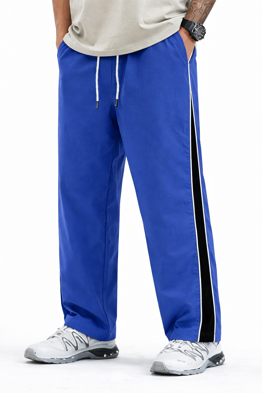 Men's Regular Fit Side Panel Track Pant | Drawstring Sports Lower