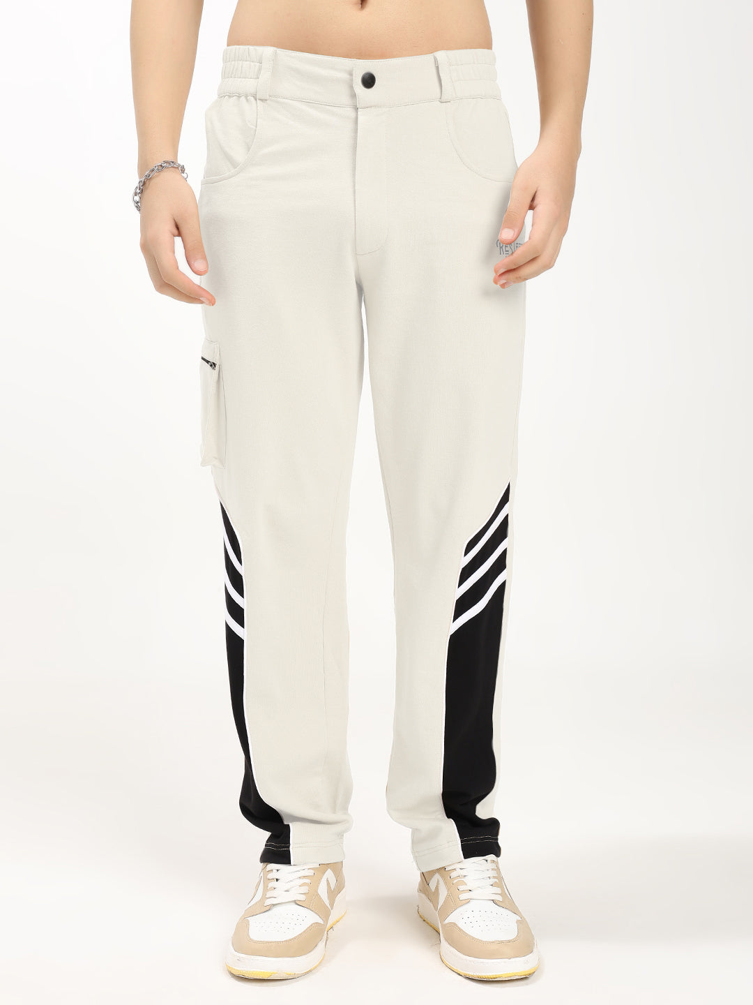 Men's Regular Fit Track Pants with Cargo Pocket | Drawstring Waist | Sports & Casual Lower