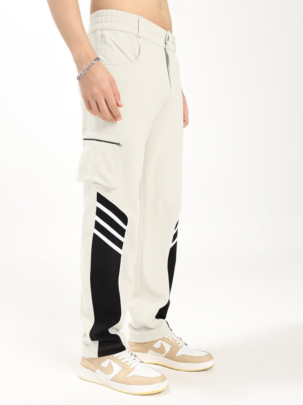Men's Regular Fit Track Pants with Cargo Pocket | Drawstring Waist | Sports & Casual Lower