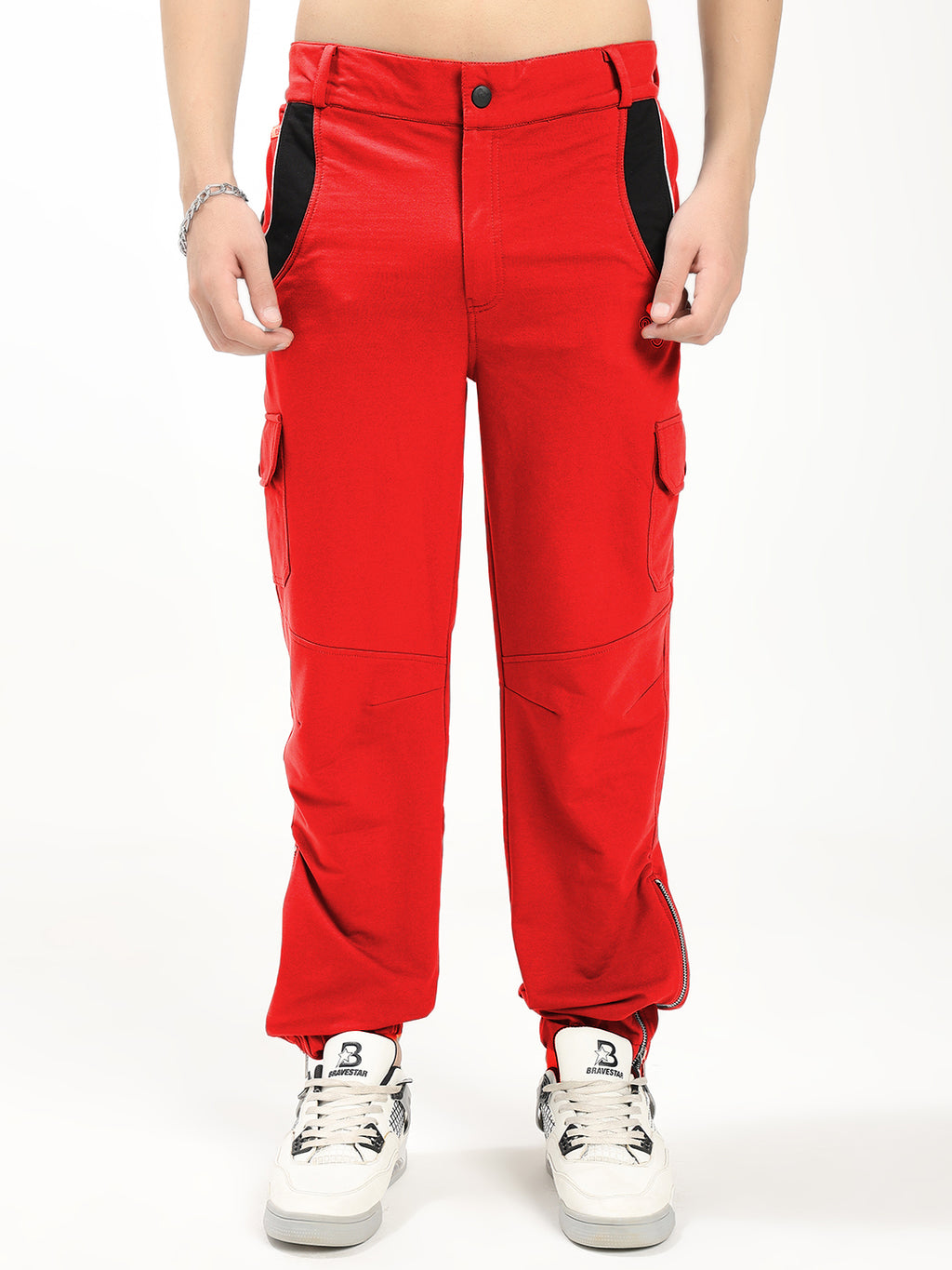 Men's Slim Fit Cargo Jogger Pants with Zip Hem & Utility Pockets