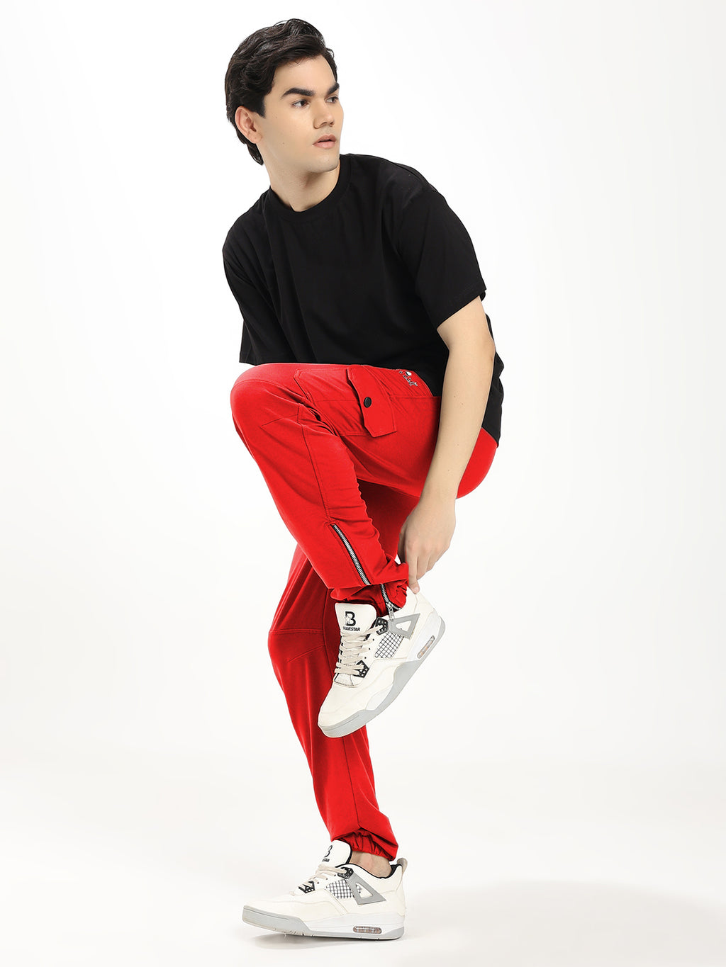 Men's Slim Fit Cargo Jogger Pants with Zip Hem & Utility Pockets