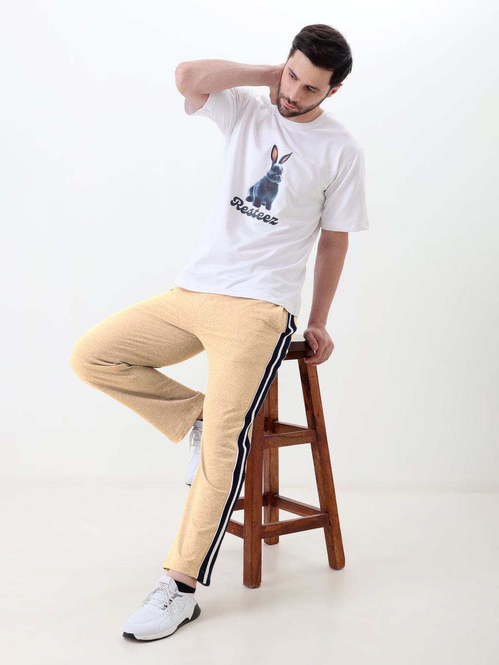 Men's Solid Regular Fit Track Pants with Side Stripe | Elastic Waist | Casual & Sports Lower