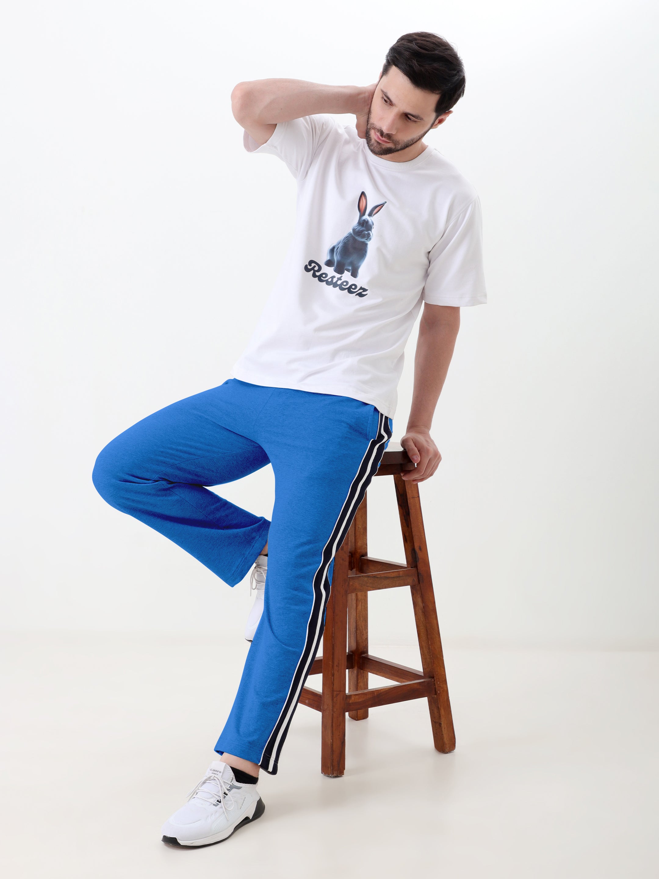 Men's Solid Regular Fit Track Pants with Side Stripe | Elastic Waist | Casual & Sports Lower