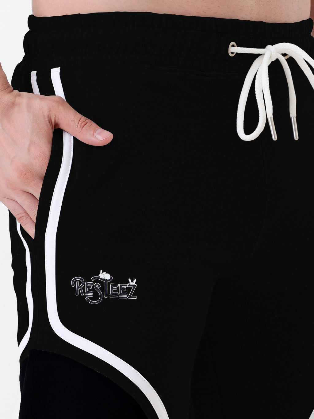 Men Regular Fit Track Pant with Contrast Panel Design and Drawstring Waist