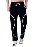 Men Regular Fit Track Pant with Contrast Panel Design and Drawstring Waist