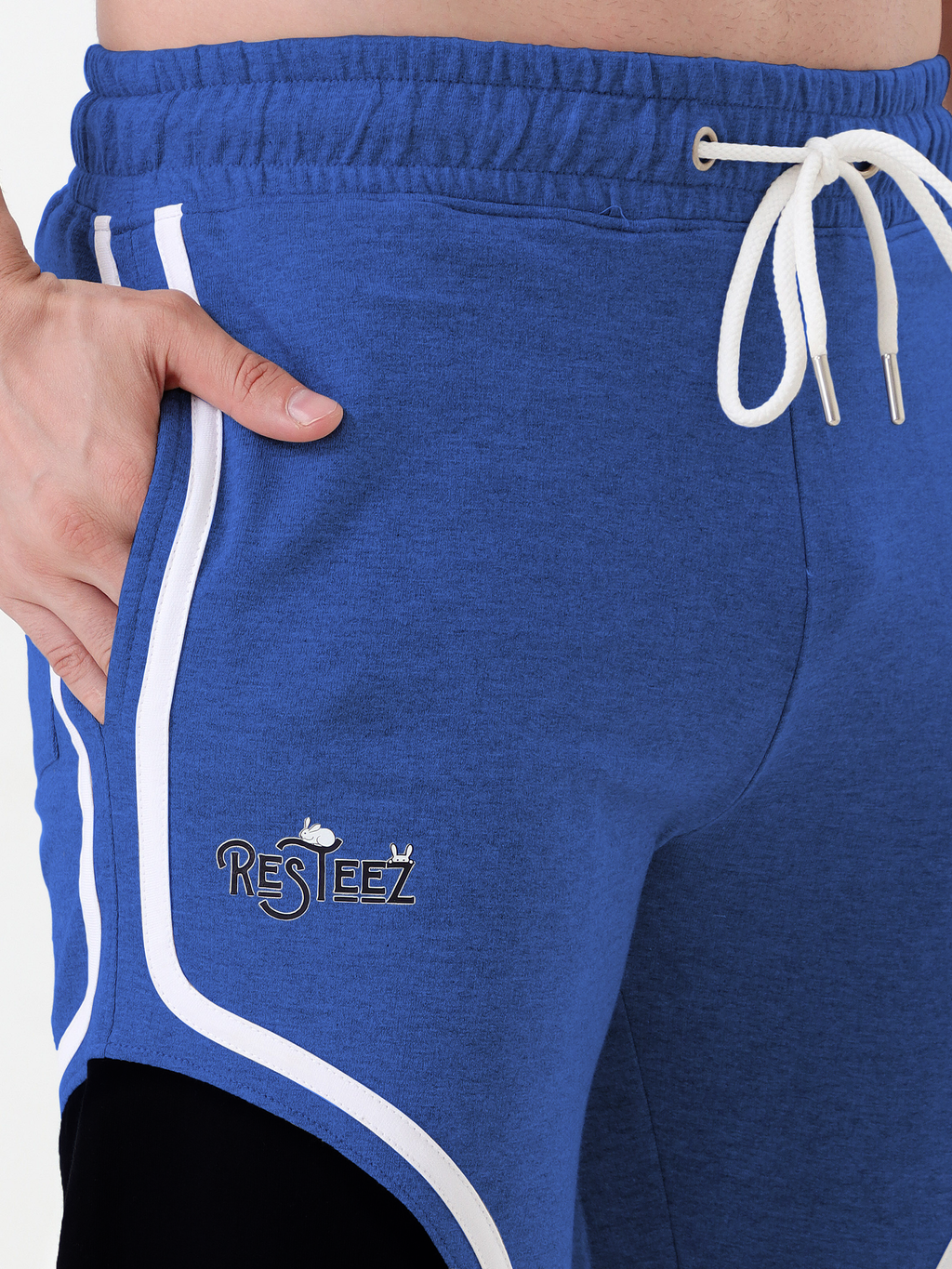 Men Regular Fit Track Pant with Contrast Panel Design and Drawstring Waist