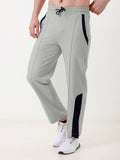 Men's Regular Fit Track Pants with Contrast Panel | Elastic Drawstring Waist | Casual Sports Lower