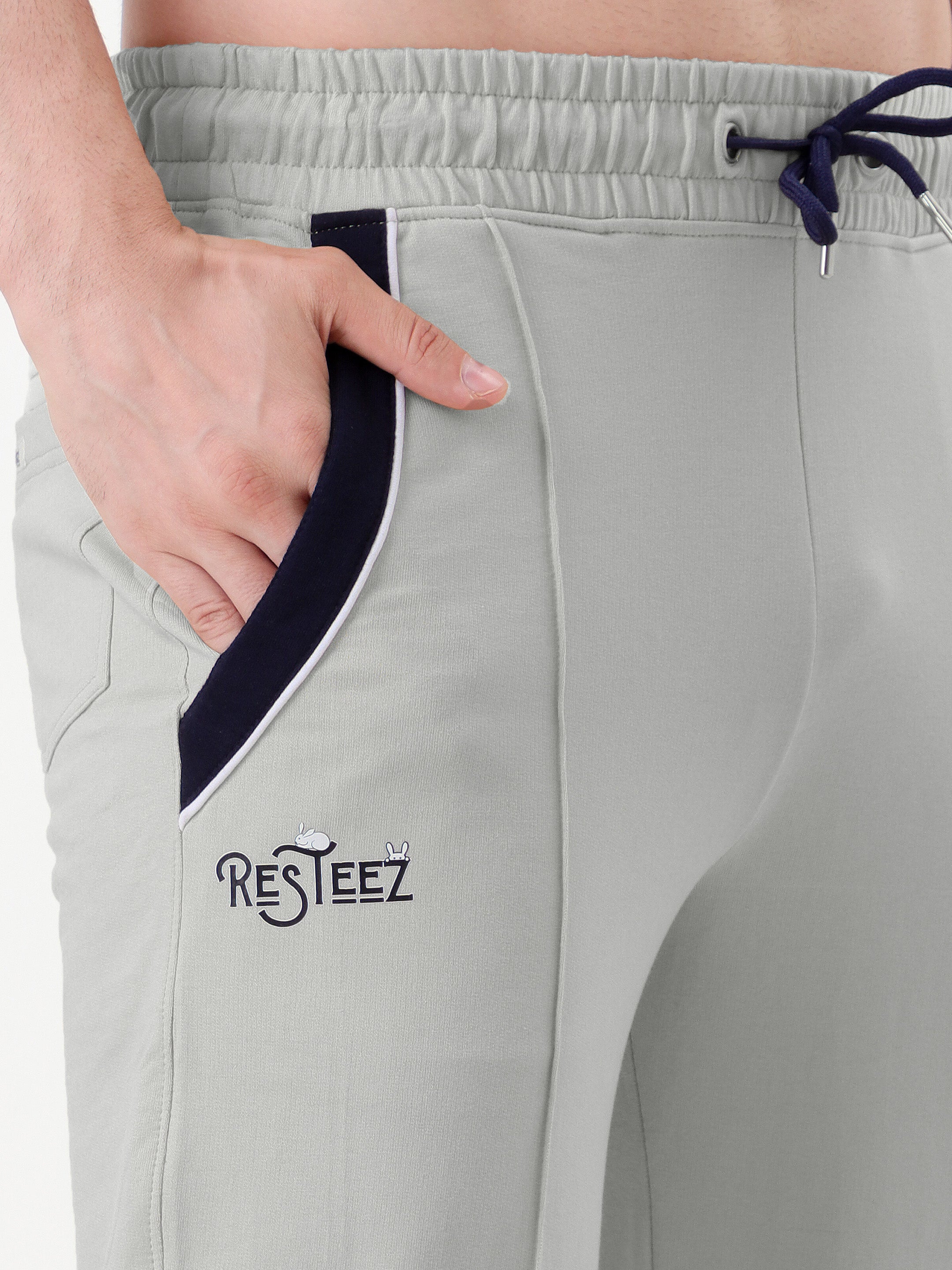 Men's Regular Fit Track Pants with Contrast Panel | Elastic Drawstring Waist | Casual Sports Lower