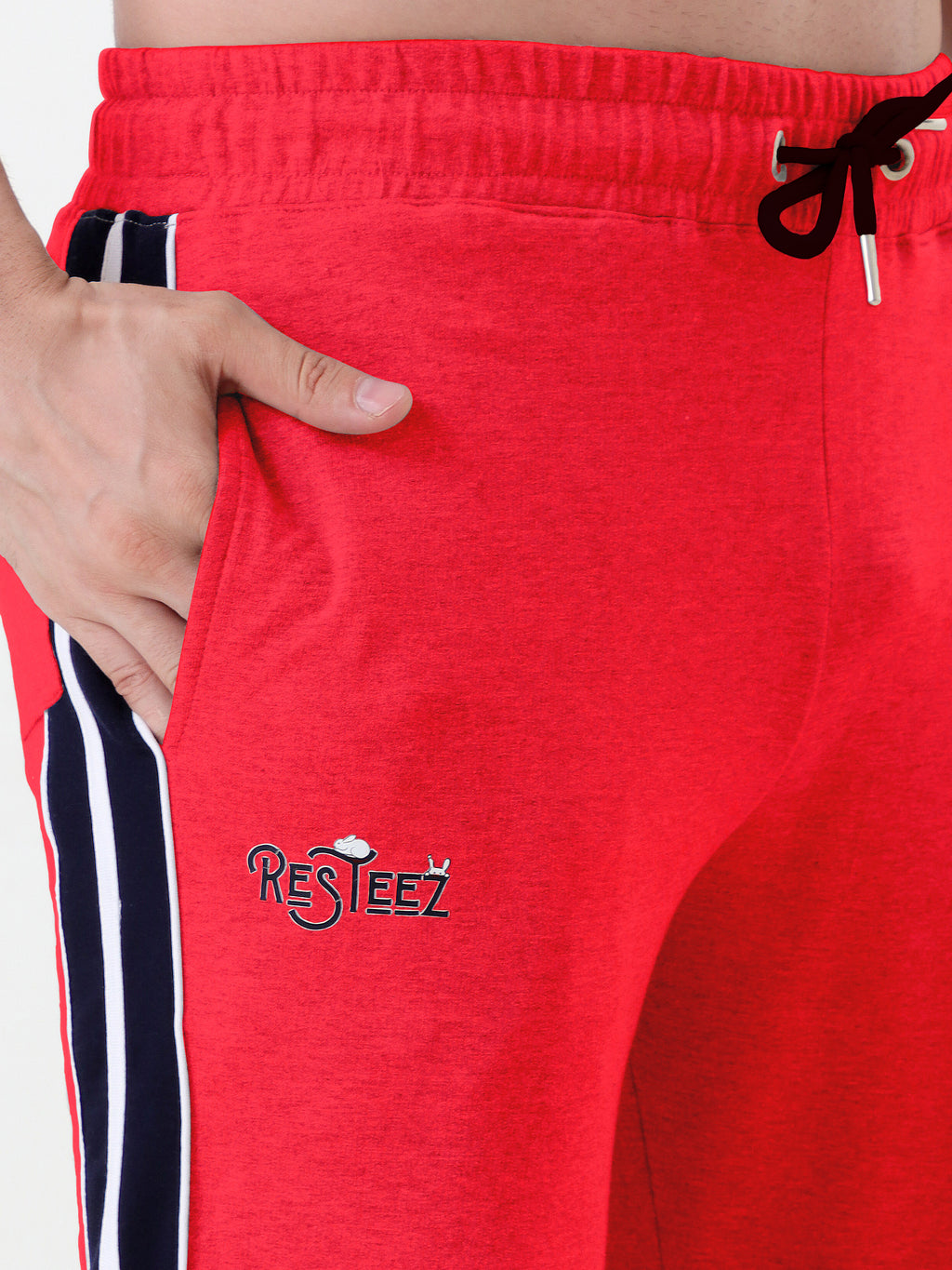 Men's Solid Regular Fit Track Pants with Side Stripe | Elastic Waist | Casual & Sports Lower
