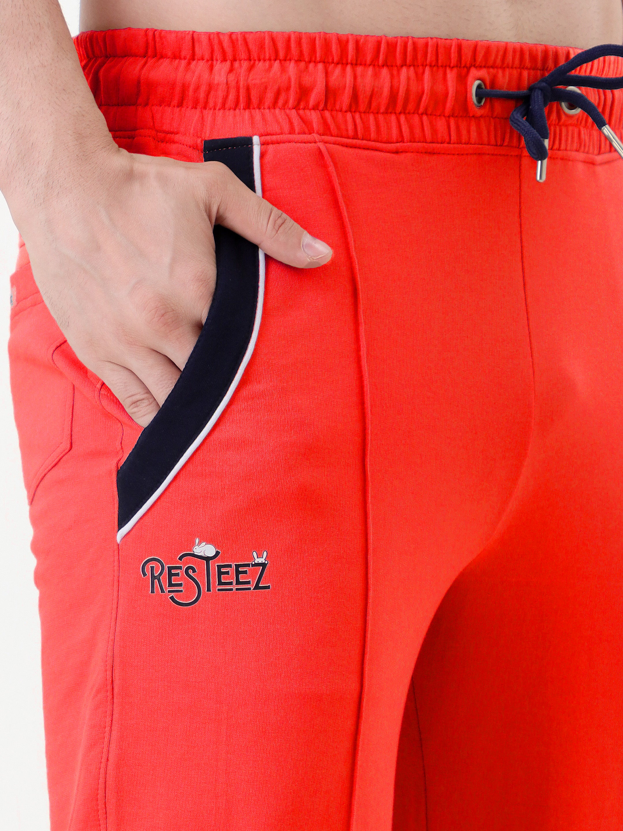 Men's Regular Fit Track Pants with Contrast Panel | Elastic Drawstring Waist | Casual Sports Lower