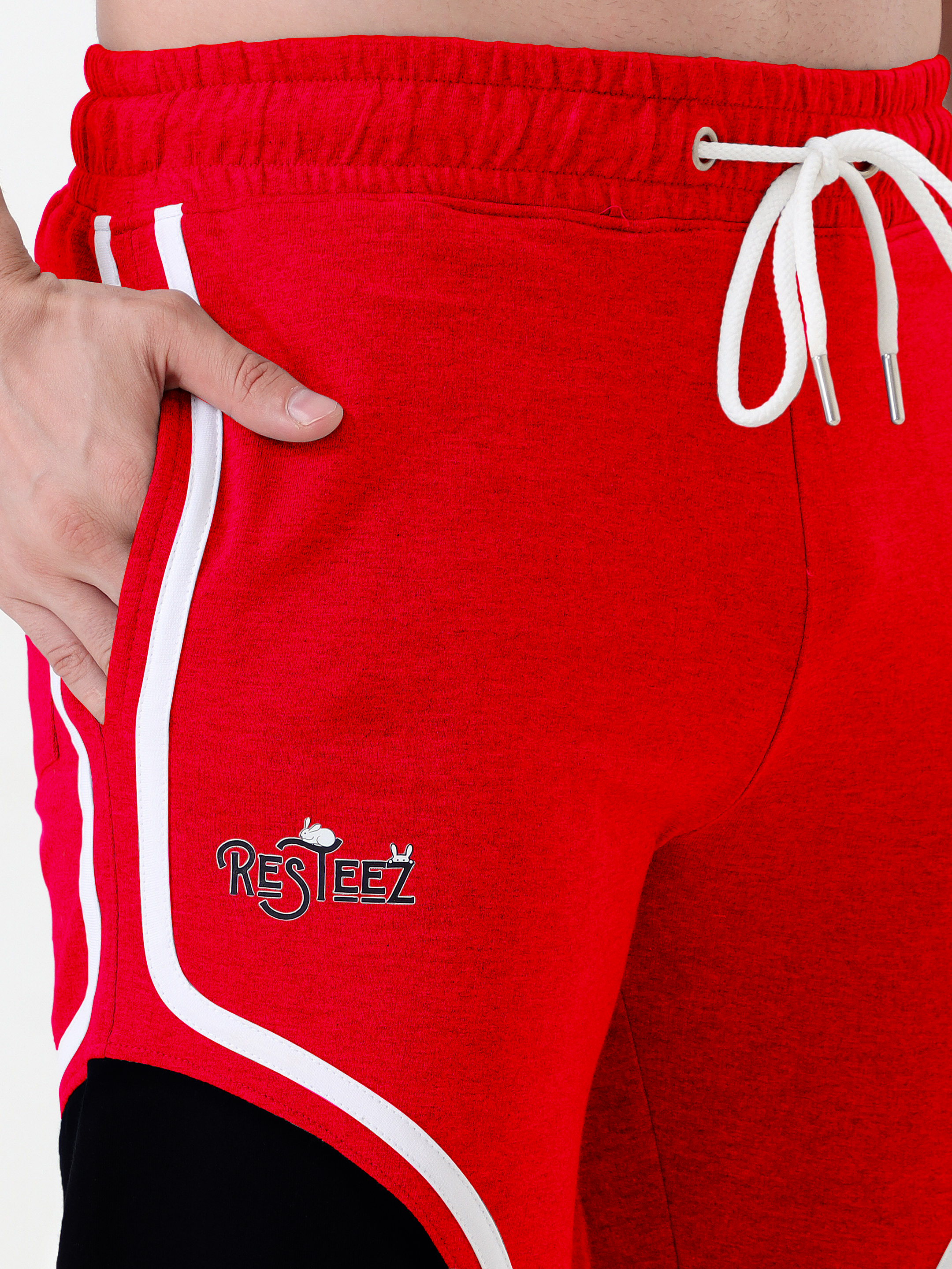 Men Regular Fit Track Pant with Contrast Panel Design and Drawstring Waist