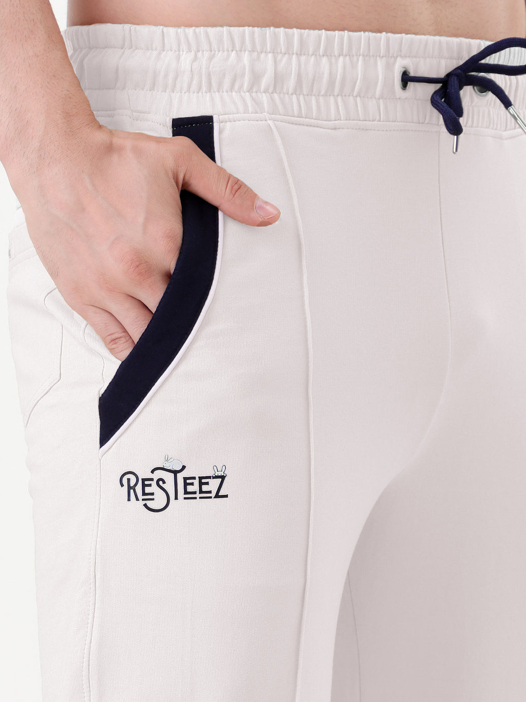 Men's Regular Fit Track Pants with Contrast Panel | Elastic Drawstring Waist | Casual Sports Lower