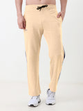 Men's Solid Regular Fit Track Pants with Side Stripe | Elastic Waist | Casual & Sports Lower