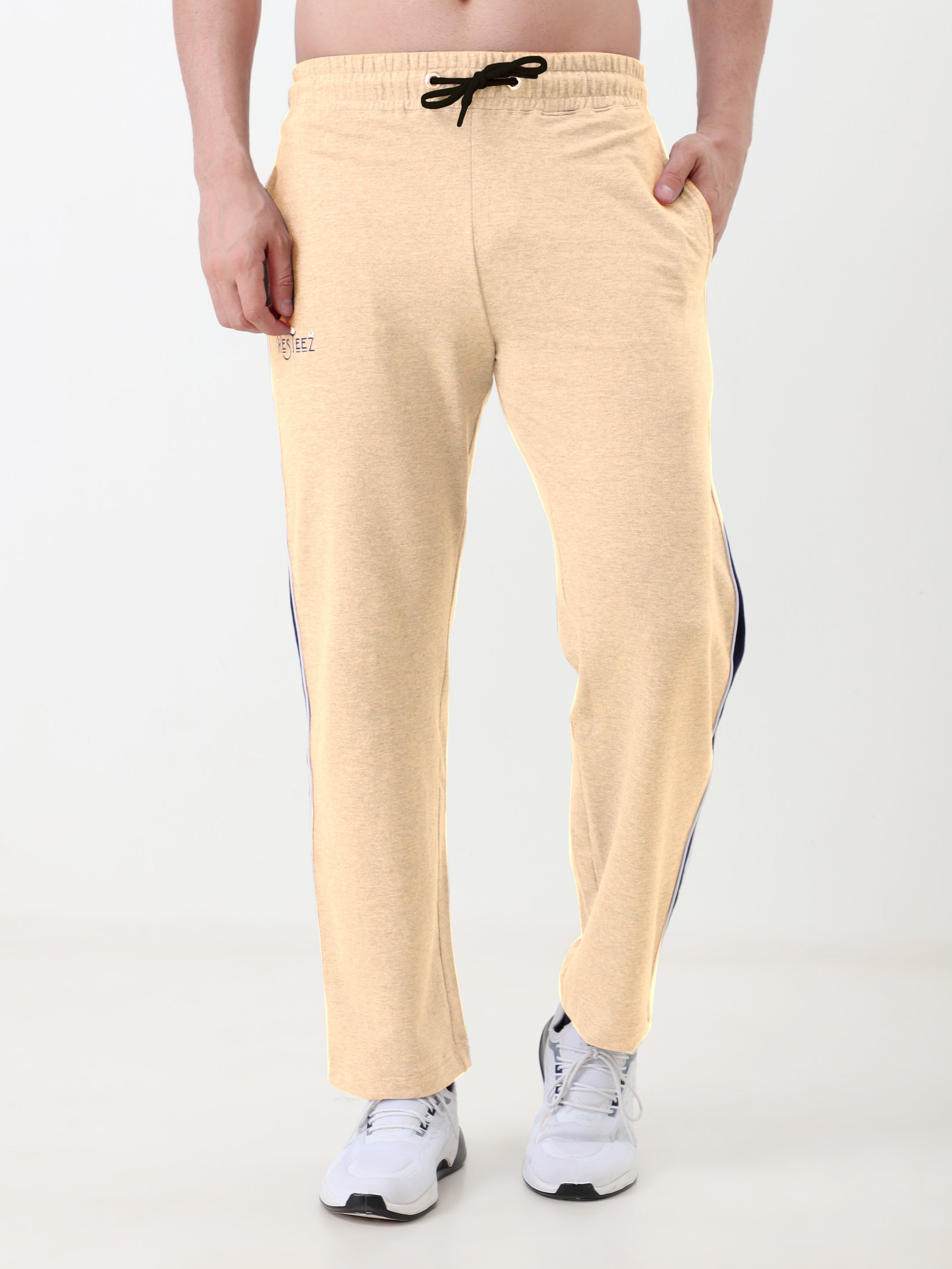 Men's Solid Regular Fit Track Pants with Side Stripe | Elastic Waist | Casual & Sports Lower