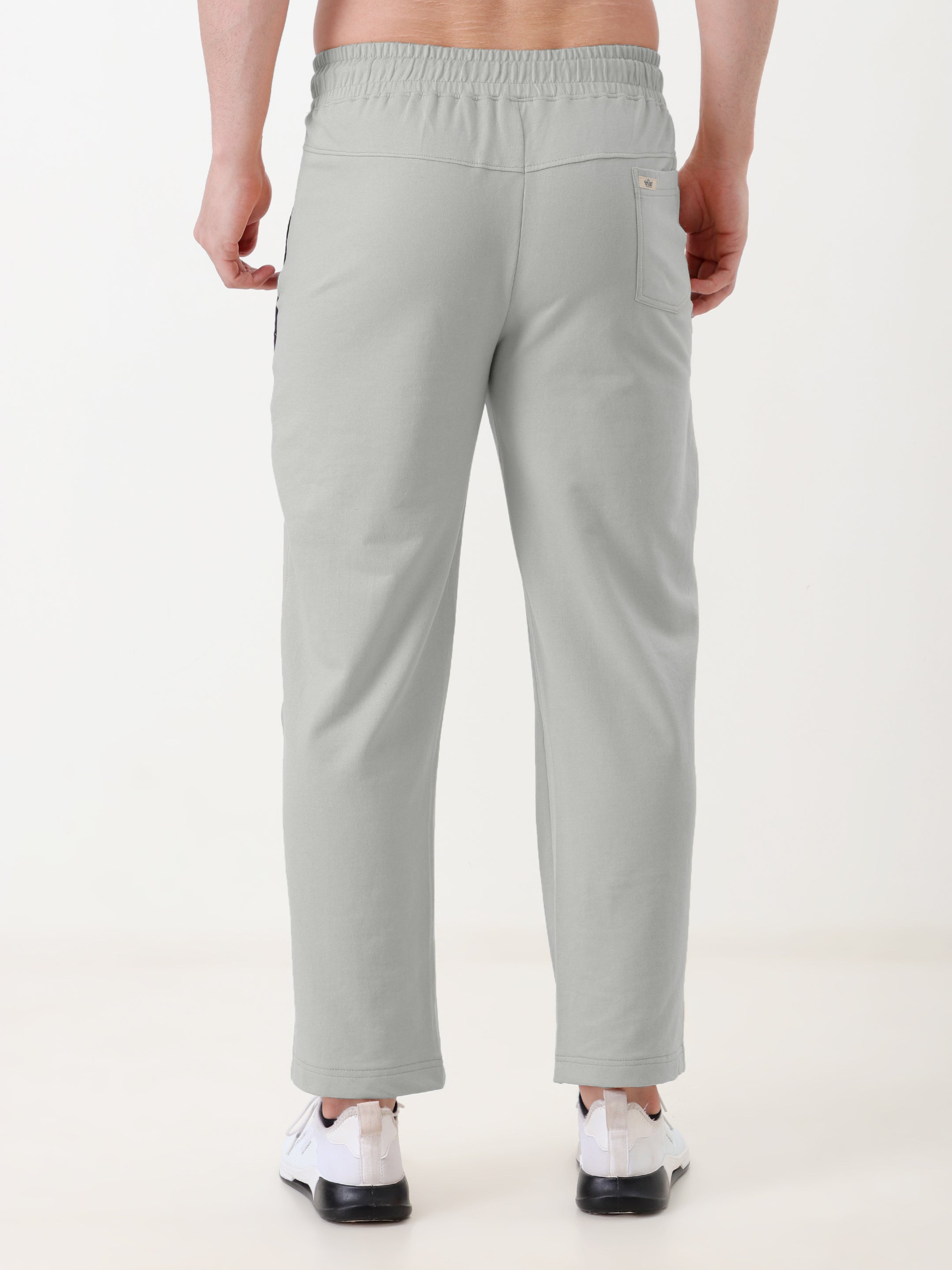Men's Regular Fit Track Pants with Contrast Panel | Elastic Drawstring Waist | Casual Sports Lower