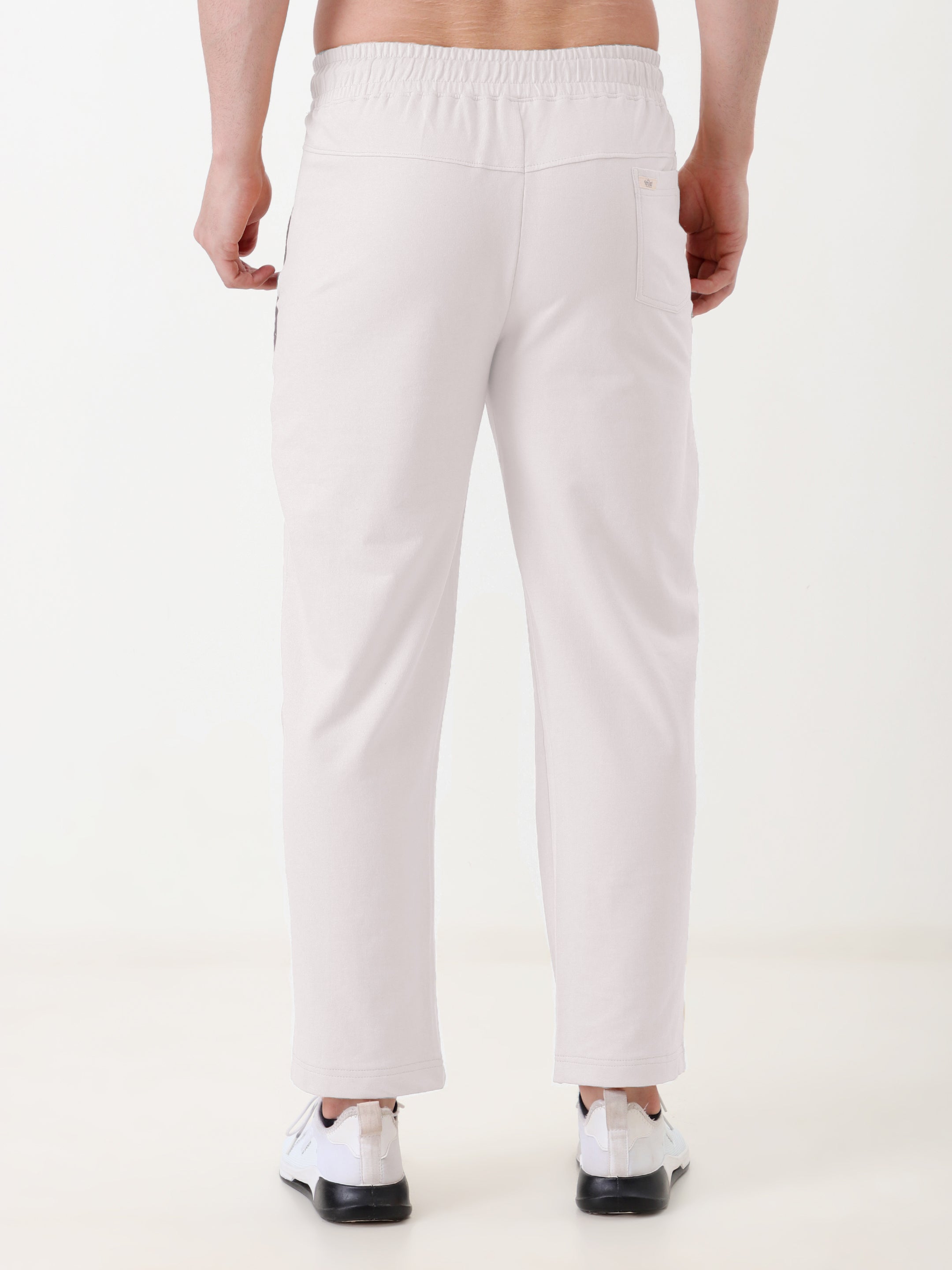 Men's Regular Fit Track Pants with Contrast Panel | Elastic Drawstring Waist | Casual Sports Lower