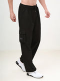 Men's Relaxed Fit Cargo Track Pants with Utility Pockets & Adjustable Drawstring