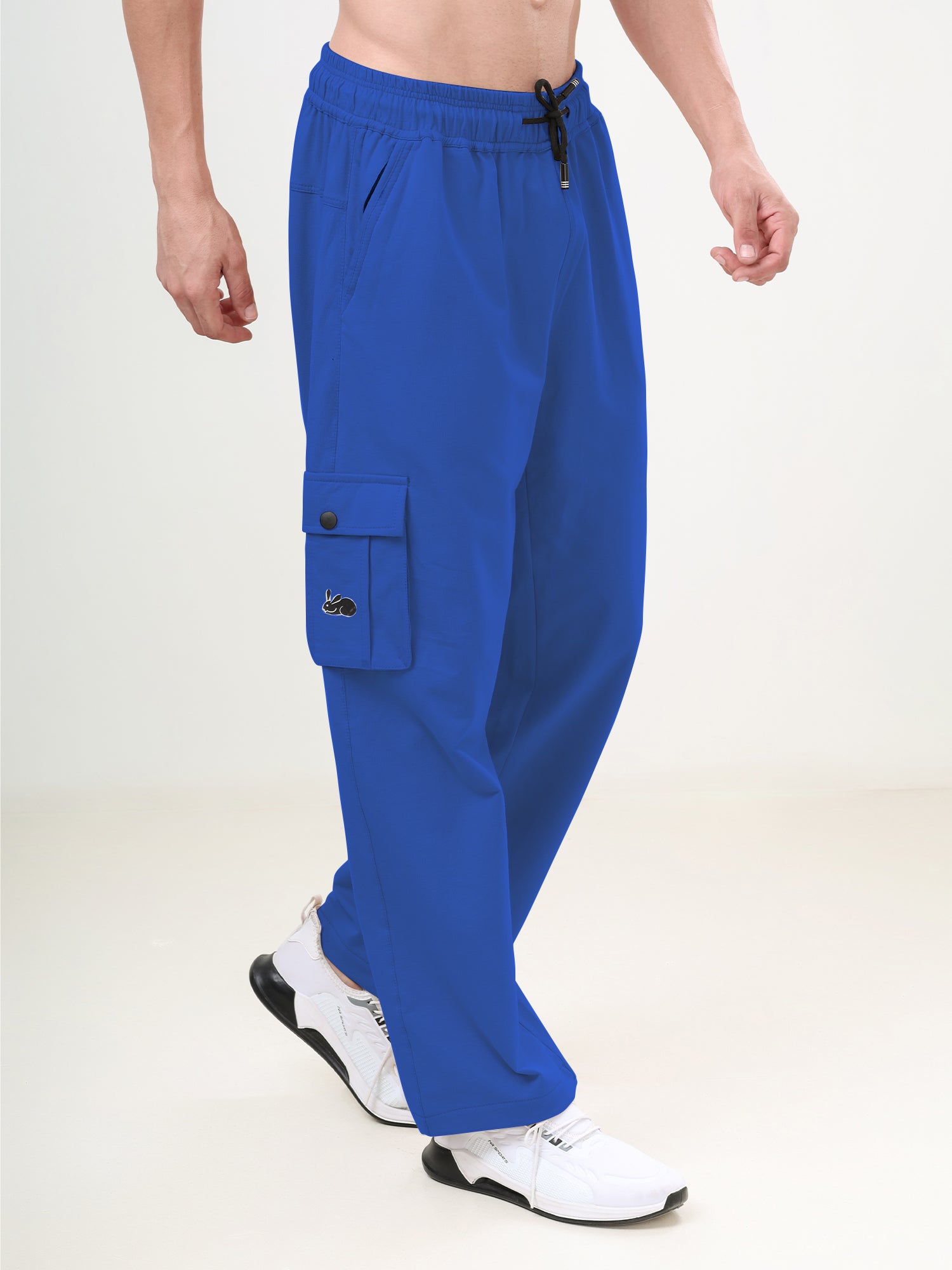 Men's Relaxed Fit Cargo Track Pants with Utility Pockets & Adjustable Drawstring