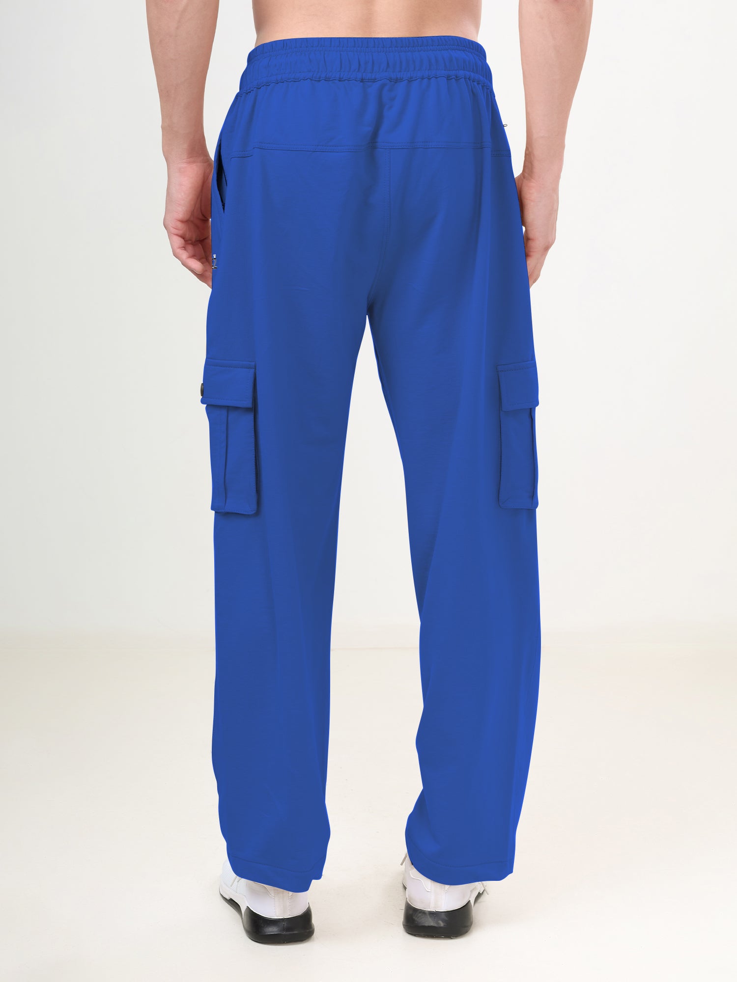 Men's Relaxed Fit Cargo Track Pants with Utility Pockets & Adjustable Drawstring