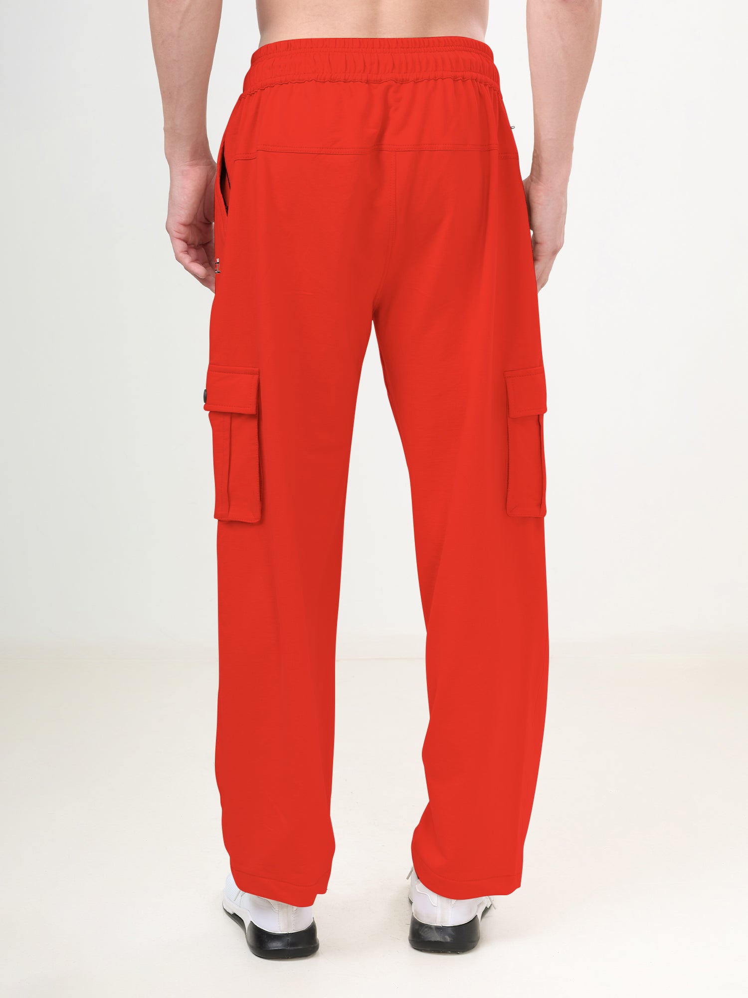 Men's Relaxed Fit Cargo Track Pants with Utility Pockets & Adjustable Drawstring