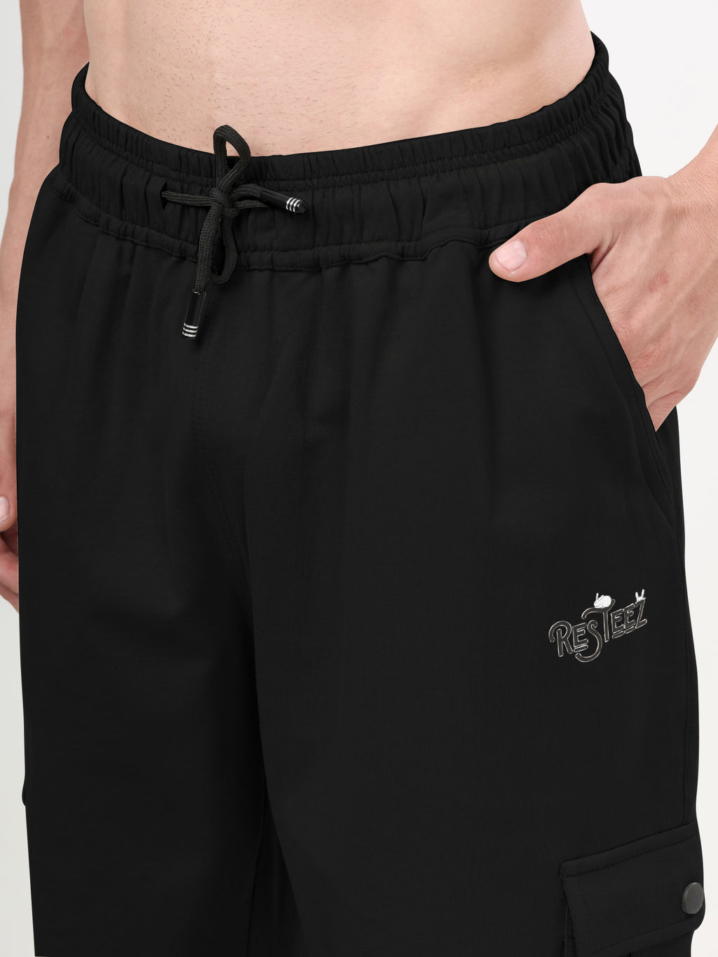 Men's Relaxed Fit Cargo Track Pants with Utility Pockets & Adjustable Drawstring