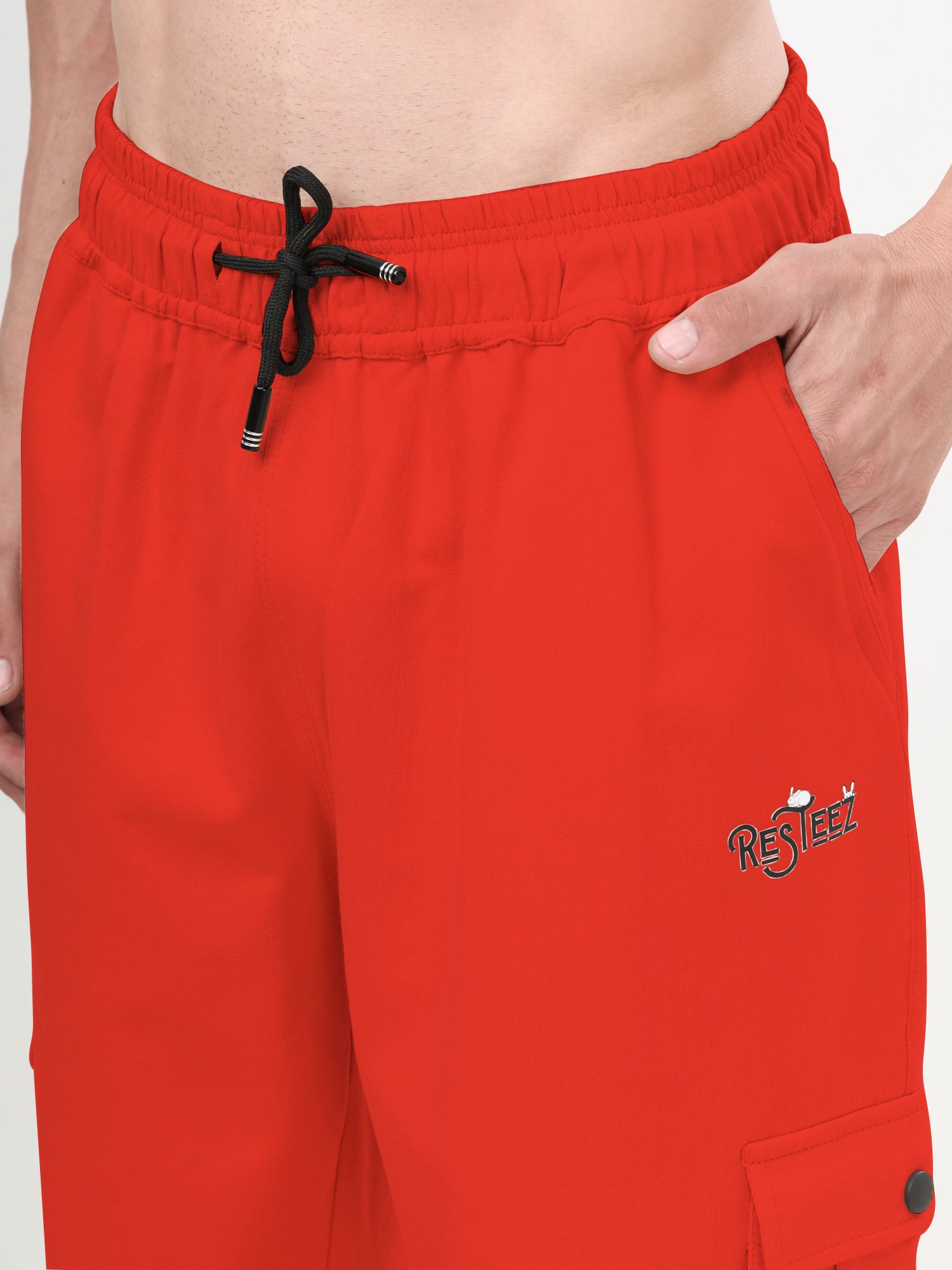 Men's Relaxed Fit Cargo Track Pants with Utility Pockets & Adjustable Drawstring