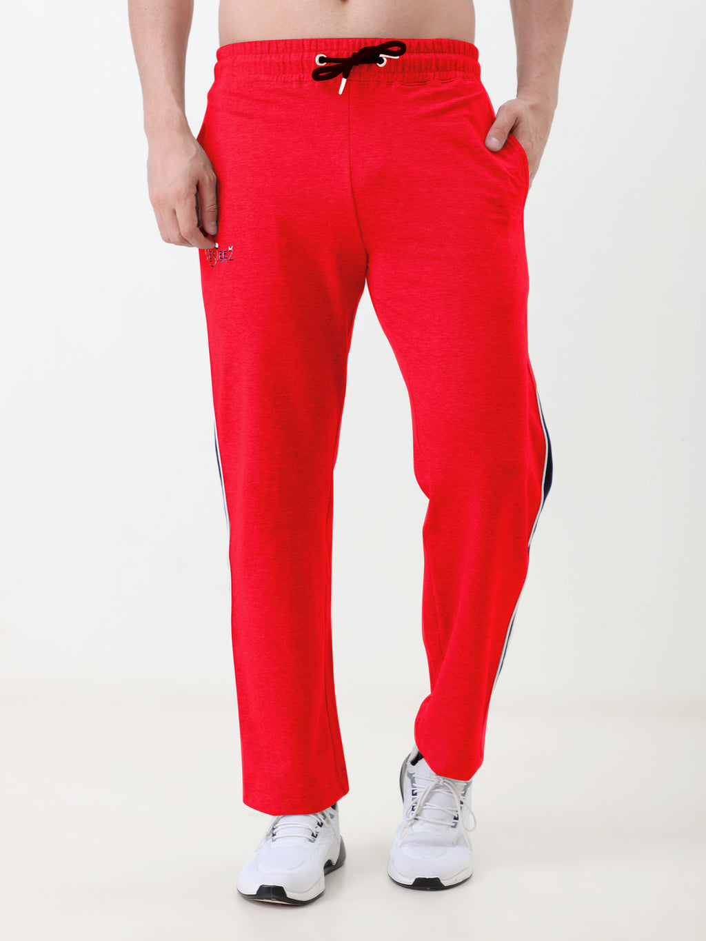 Men's Solid Regular Fit Track Pants with Side Stripe | Elastic Waist | Casual & Sports Lower