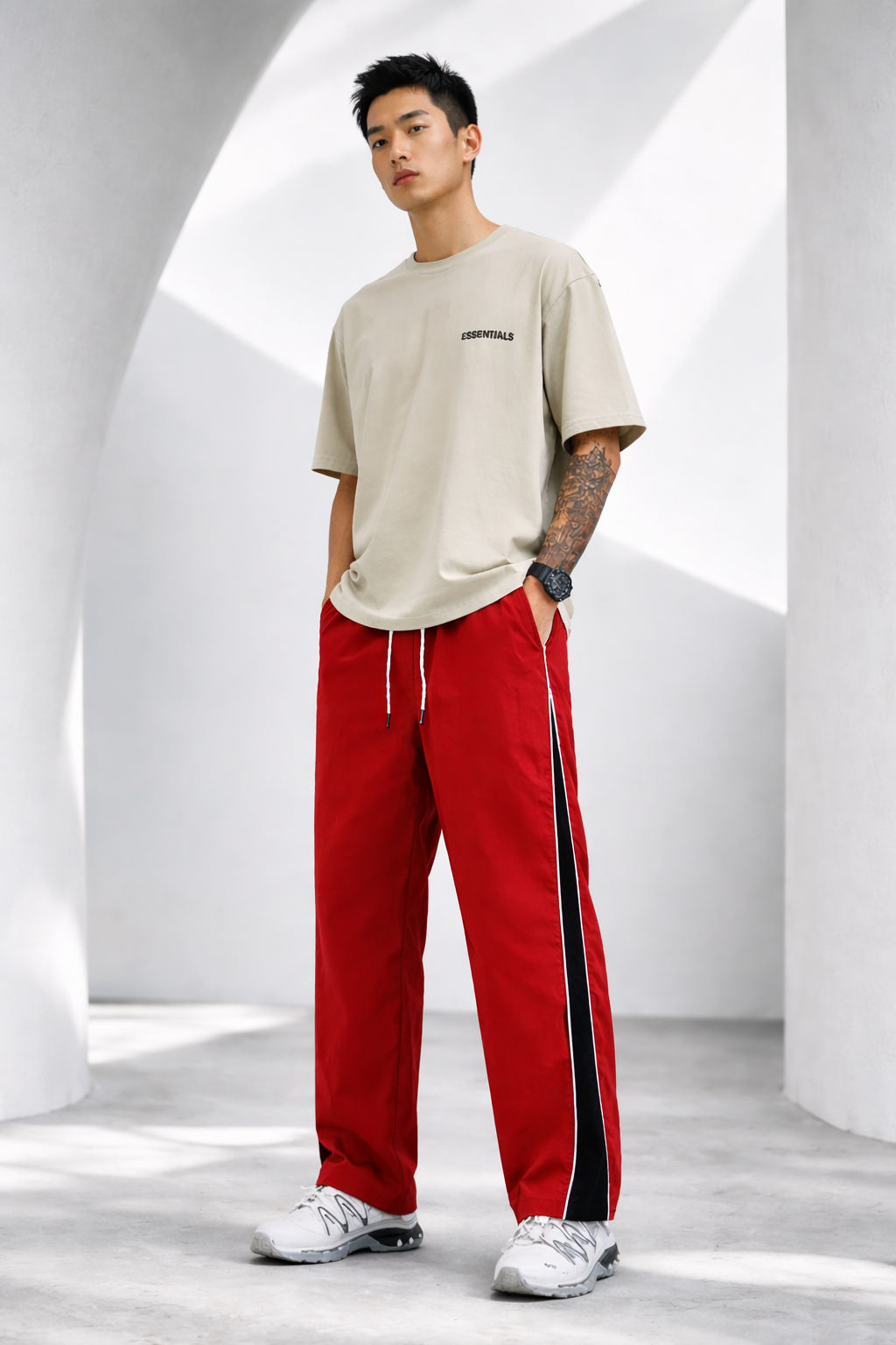 Men's Regular Fit Side Panel Track Pant | Drawstring Sports Lower