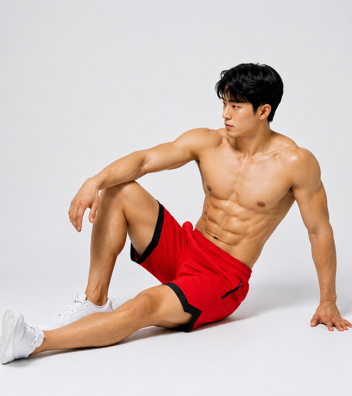 Resteez Men's Premium Active Flex Gym & Running Shorts with Zipper Pocket
