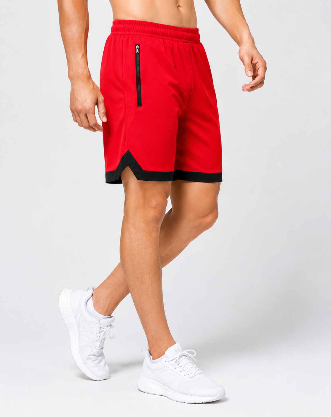 Resteez Men's Premium Active Flex Gym & Running Shorts with Zipper Pocket