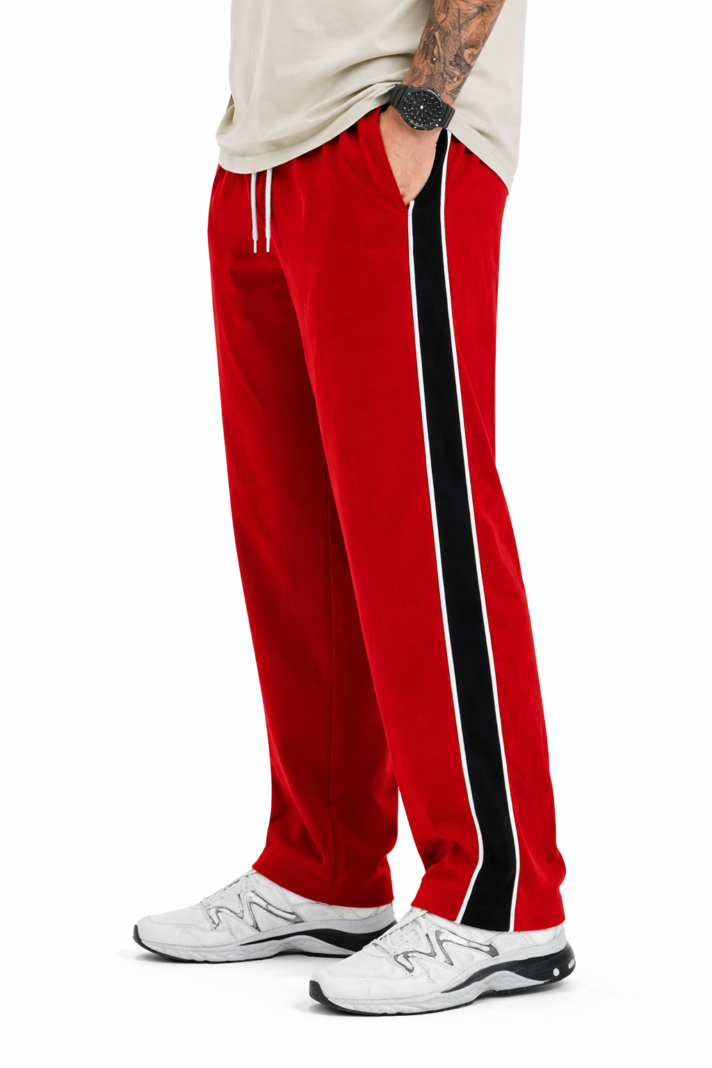 Men's Regular Fit Track Pant with Side Panel | Drawstring Athletic Joggers | Sports & Casual Lower