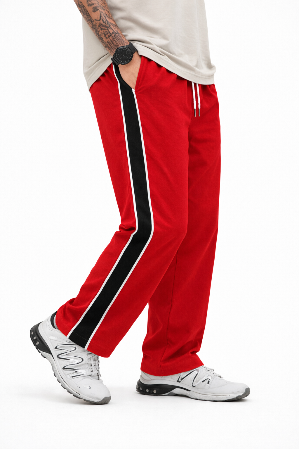 Men's Regular Fit Track Pant with Side Panel | Drawstring Athletic Joggers | Sports & Casual Lower