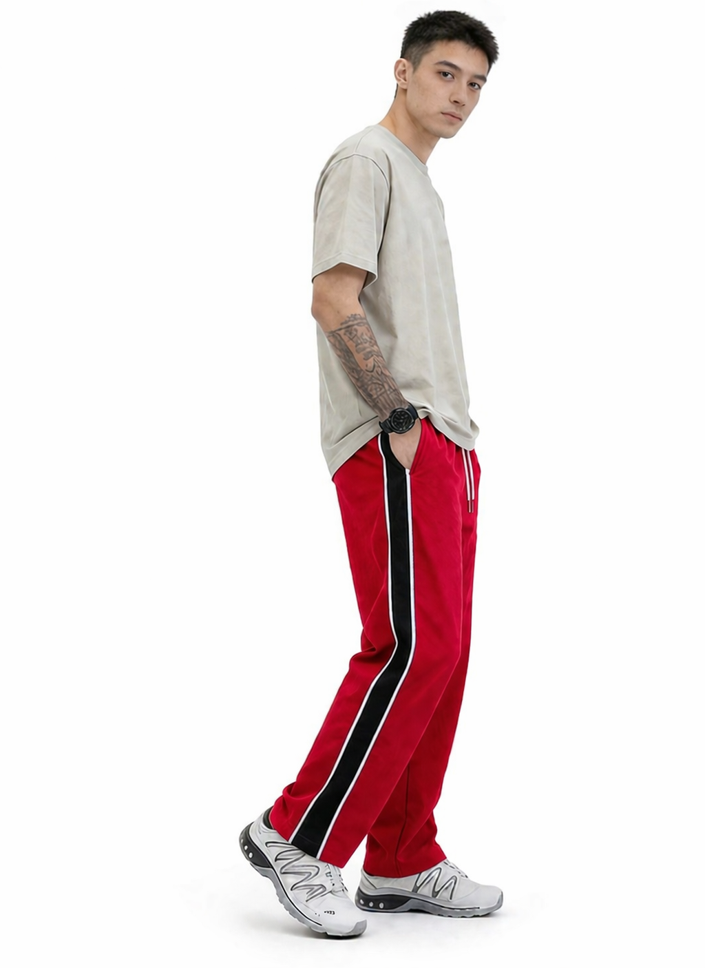 Men's Regular Fit Track Pant with Side Panel | Drawstring Athletic Joggers | Sports & Casual Lower