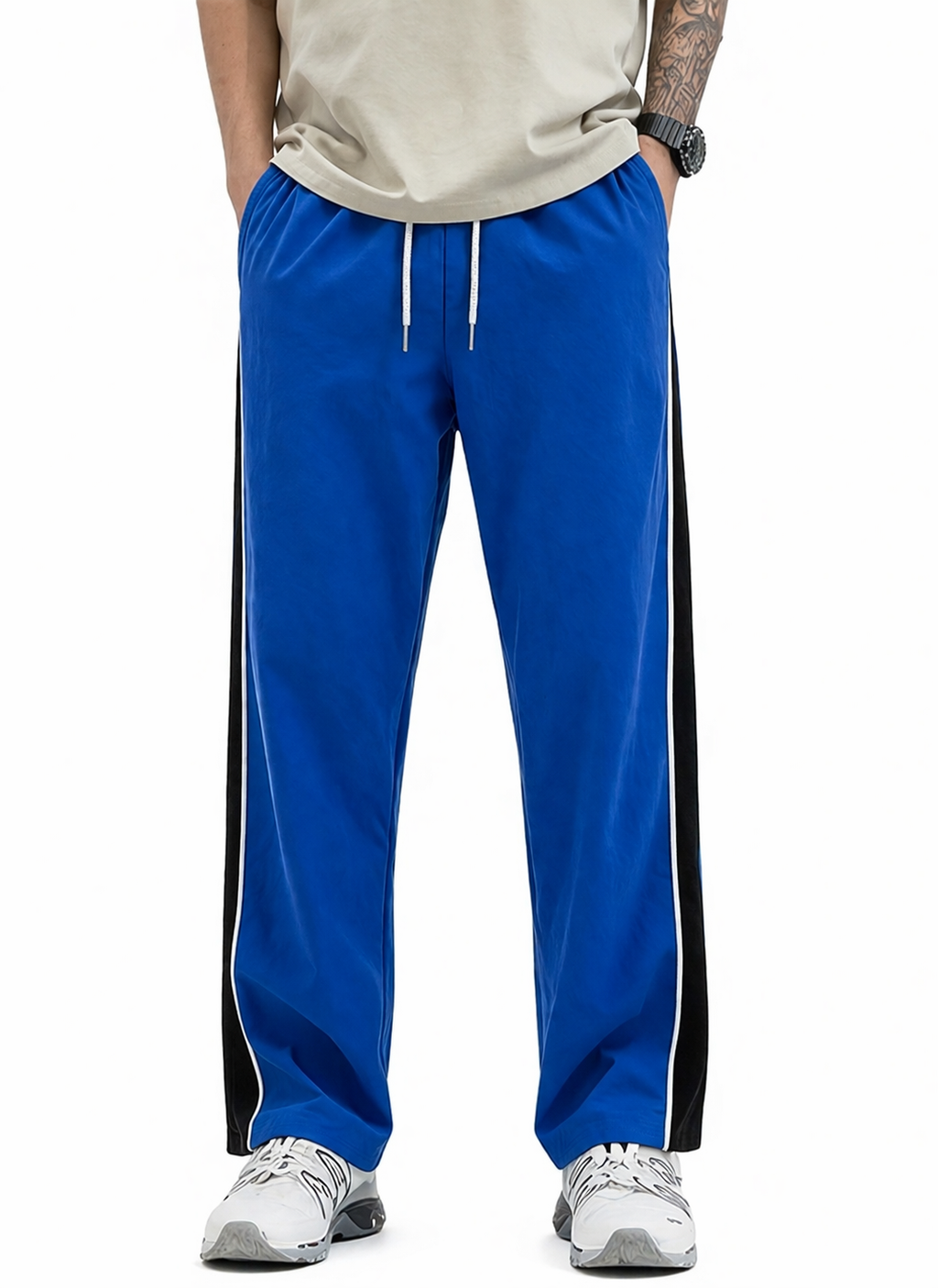 Men's Regular Fit Track Pant with Side Panel | Drawstring Athletic Joggers | Sports & Casual Lower