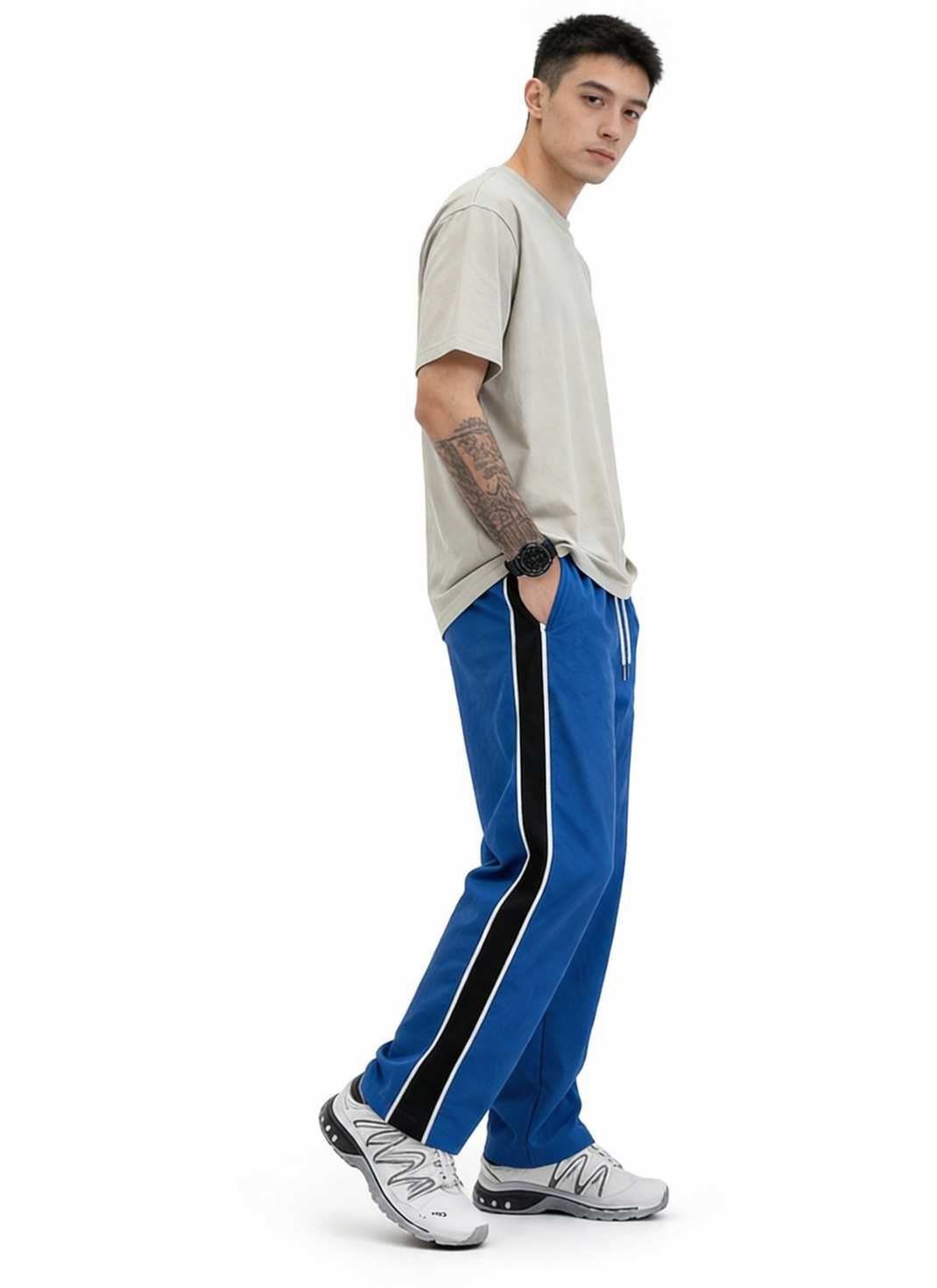 Men's Regular Fit Track Pant with Side Panel | Drawstring Athletic Joggers | Sports & Casual Lower